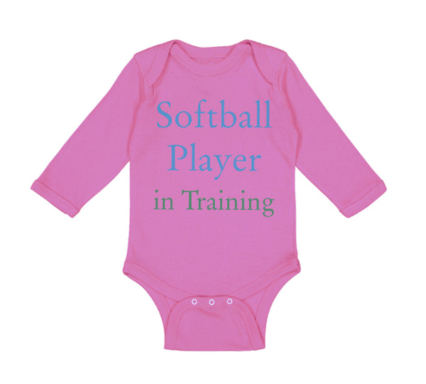 Long Sleeve Bodysuit Baby Softball Player in Training Boy & Girl Clothes Cotton
