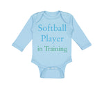 Long Sleeve Bodysuit Baby Softball Player in Training Boy & Girl Clothes Cotton