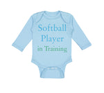 Long Sleeve Bodysuit Baby Softball Player in Training Boy & Girl Clothes Cotton