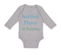 Long Sleeve Bodysuit Baby Softball Player in Training Boy & Girl Clothes Cotton