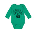 Long Sleeve Bodysuit Baby Born to Box Boxing Boxer Boy & Girl Clothes Cotton