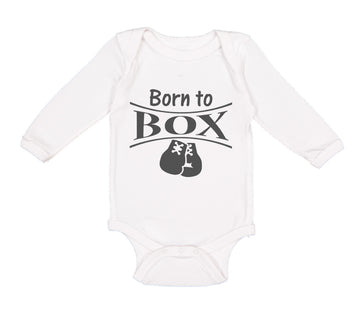 Long Sleeve Bodysuit Baby Born to Box Boxing Boxer Boy & Girl Clothes Cotton