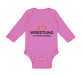 Long Sleeve Bodysuit Baby Wrestling It's in My Blood Wrestling Cotton