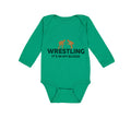 Long Sleeve Bodysuit Baby Wrestling It's in My Blood Wrestling Cotton