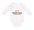 Long Sleeve Bodysuit Baby Wrestling It's in My Blood Wrestling Cotton