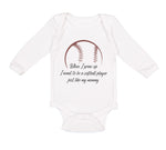 Long Sleeve Bodysuit Baby When Grow up Want to Be Softball Player Cotton