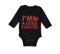 Long Sleeve Bodysuit Baby I'M A Little Fighter Box Boxing Boxer Cotton