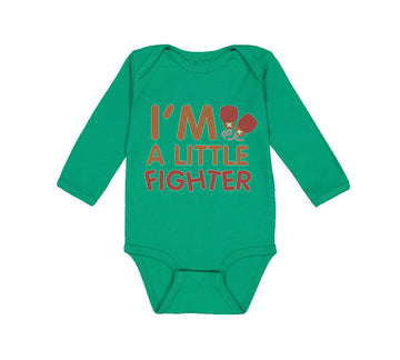 Long Sleeve Bodysuit Baby I'M A Little Fighter Box Boxing Boxer Cotton