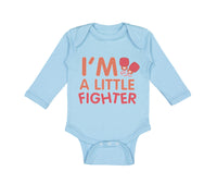 Long Sleeve Bodysuit Baby I'M A Little Fighter Box Boxing Boxer Cotton