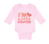 Long Sleeve Bodysuit Baby I'M A Little Fighter Box Boxing Boxer Cotton