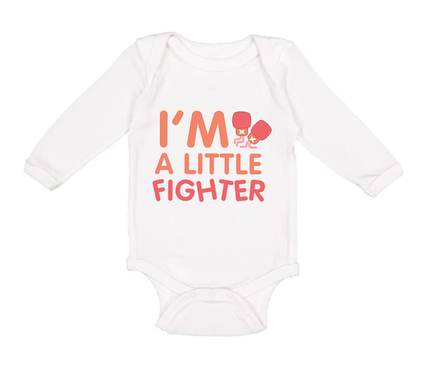 Long Sleeve Bodysuit Baby I'M A Little Fighter Box Boxing Boxer Cotton