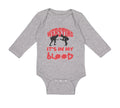 Long Sleeve Bodysuit Baby Wrestling Is in My Blood Sport Wrestling Style C