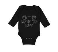 Long Sleeve Bodysuit Baby Born to Lift Gym Workout Boy & Girl Clothes Cotton - Cute Rascals