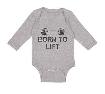 Long Sleeve Bodysuit Baby Born to Lift Gym Workout Boy & Girl Clothes Cotton
