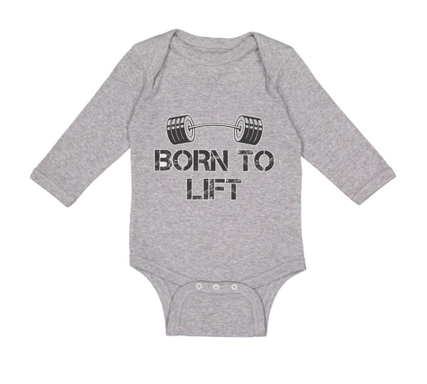 Long Sleeve Bodysuit Baby Born to Lift Gym Workout Boy & Girl Clothes Cotton - Cute Rascals