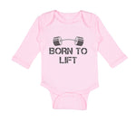 Long Sleeve Bodysuit Baby Born to Lift Gym Workout Boy & Girl Clothes Cotton - Cute Rascals