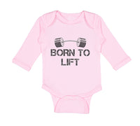 Long Sleeve Bodysuit Baby Born to Lift Gym Workout Boy & Girl Clothes Cotton - Cute Rascals