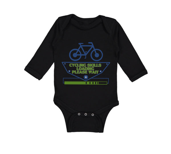 Long Sleeve Bodysuit Baby Cycling Skills Loading... Please Wait Bicycle Cycling - Cute Rascals