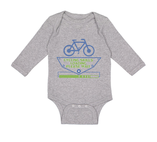 Long Sleeve Bodysuit Baby Cycling Skills Loading... Please Wait Bicycle Cycling - Cute Rascals