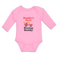 Long Sleeve Bodysuit Baby Daddy's New Racing Buddy with Kid Driving An Car
