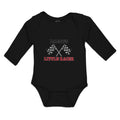 Long Sleeve Bodysuit Baby Daddy's Little Racer Sports Flag with Checks Cotton