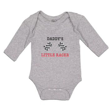 Long Sleeve Bodysuit Baby Daddy's Little Racer Sports Flag with Checks Cotton