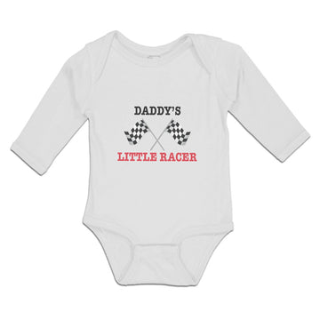 Long Sleeve Bodysuit Baby Daddy's Little Racer Sports Flag with Checks Cotton