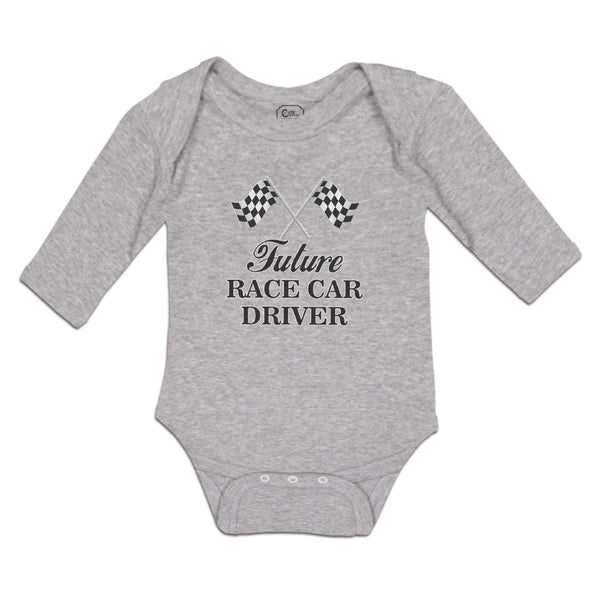 Long Sleeve Bodysuit Baby Future Race Car Driver Sports Flag with Checks Cotton - Cute Rascals