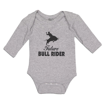 Long Sleeve Bodysuit Baby Future Bull Rider Sports Silhouette Boy & Girl Clothes