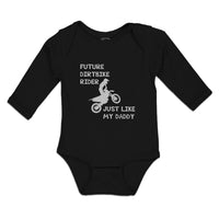 Long Sleeve Bodysuit Baby Dirtbike Rider Daddy Sports Bike Riding Cotton - Cute Rascals