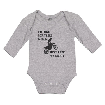 Long Sleeve Bodysuit Baby Dirtbike Rider Daddy Sports Bike Riding Cotton