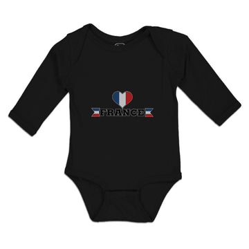 Long Sleeve Bodysuit Baby An Heart France Flag Boy & Girl Clothes Cotton