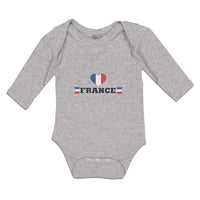 Long Sleeve Bodysuit Baby An Heart France Flag Boy & Girl Clothes Cotton - Cute Rascals