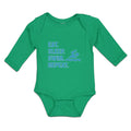Long Sleeve Bodysuit Baby Eat. Sleep. Swin. Repeat. Swimmer Swimming Cotton