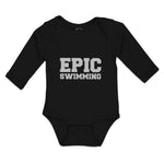Long Sleeve Bodysuit Baby Epic Swimming Sports Silhouette Boy & Girl Clothes - Cute Rascals