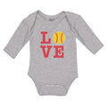 Long Sleeve Bodysuit Baby Love Sports Baseball Ball Boy & Girl Clothes Cotton