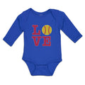 Long Sleeve Bodysuit Baby Love Sports Baseball Ball Boy & Girl Clothes Cotton