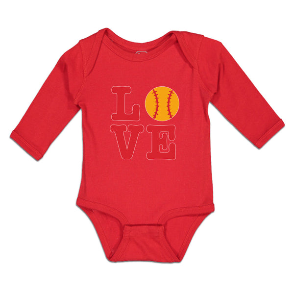 Long Sleeve Bodysuit Baby Love Sports Baseball Ball Boy & Girl Clothes Cotton