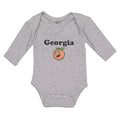 Long Sleeve Bodysuit Baby Georgia Country Name with Pumpkin Funny Face Cotton