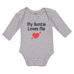 Long Sleeve Bodysuit Baby My Auntie Loves Me An Heart Symbol with Arrow Cotton