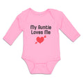 Long Sleeve Bodysuit Baby My Auntie Loves Me An Heart Symbol with Arrow Cotton