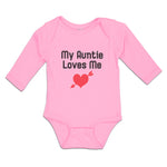 Long Sleeve Bodysuit Baby My Auntie Loves Me An Heart Symbol with Arrow Cotton