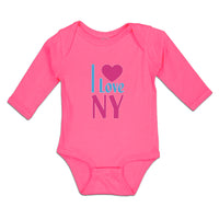 Long Sleeve Bodysuit Baby I Love Ny Heart New York City Boy & Girl Clothes