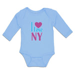 Long Sleeve Bodysuit Baby I Love Ny Heart New York City Boy & Girl Clothes