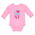 Long Sleeve Bodysuit Baby I Love Ny Heart New York City Boy & Girl Clothes