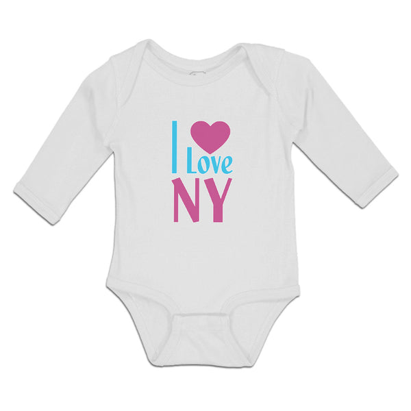 Long Sleeve Bodysuit Baby I Love Ny Heart New York City Boy & Girl Clothes