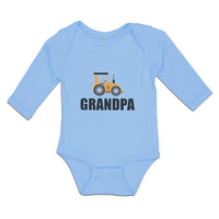 Long Sleeve Bodysuit Baby Grandpa's Vehicle Tractor with Wheel Cotton - Cute Rascals