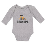 Long Sleeve Bodysuit Baby Grandpa's Vehicle Tractor with Wheel Cotton - Cute Rascals