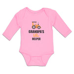 Long Sleeve Bodysuit Baby Grandpa's Little Helper Vehicle Tractor Cotton - Cute Rascals