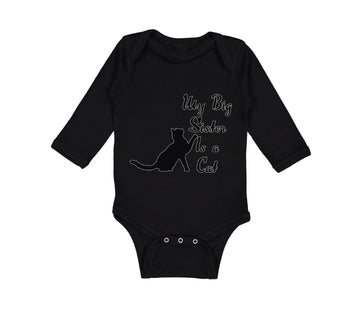 Long Sleeve Bodysuit Baby My Big Sister Is A Cat Lover Kitty A Cotton